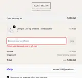 WELCOME15 coupon verification screenshot