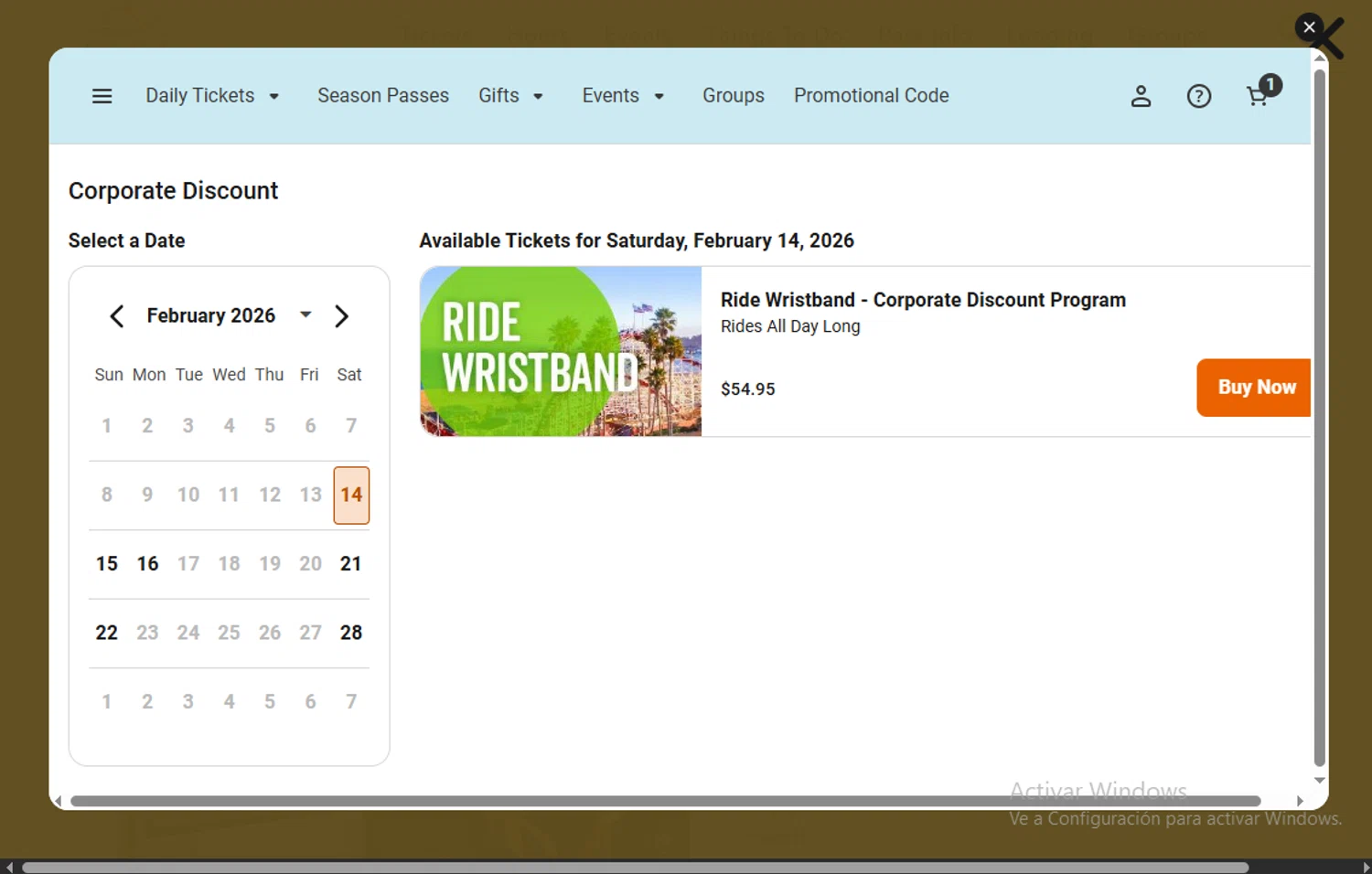 Santa Cruz Beach Boardwalk promo code screenshot showing code CWCCU345 applied at Santa Cruz Beach Boardwalk checkout page. Uploaded by SimplyCodes community member Lestara_23 on Dec 21, 2025