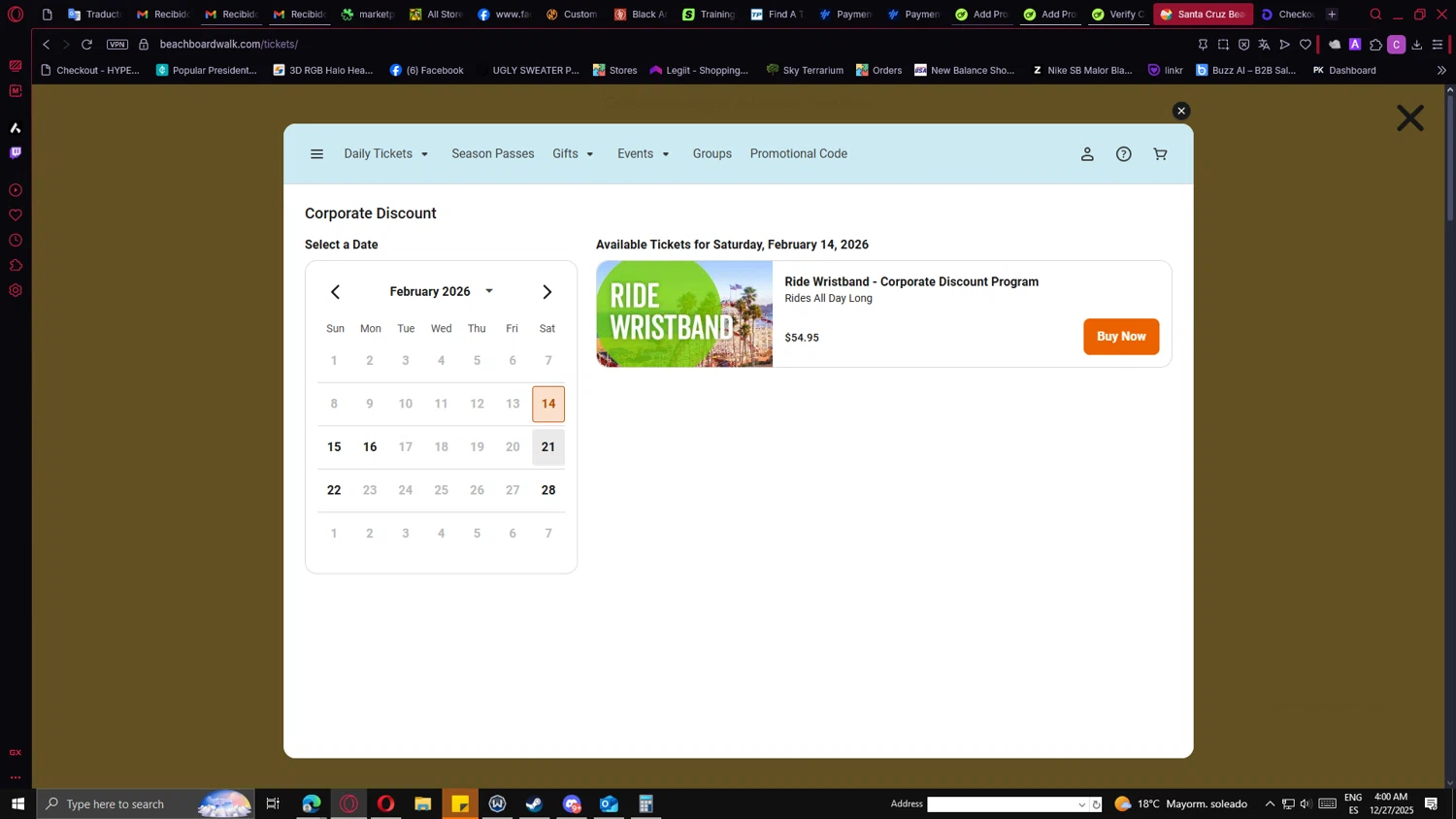 Santa Cruz Beach Boardwalk promo code screenshot showing code CASE345 applied at Santa Cruz Beach Boardwalk checkout page. Uploaded by SimplyCodes community member PrimeMaverick5747 on Dec 27, 2025