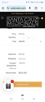 Goody15 coupon verification screenshot