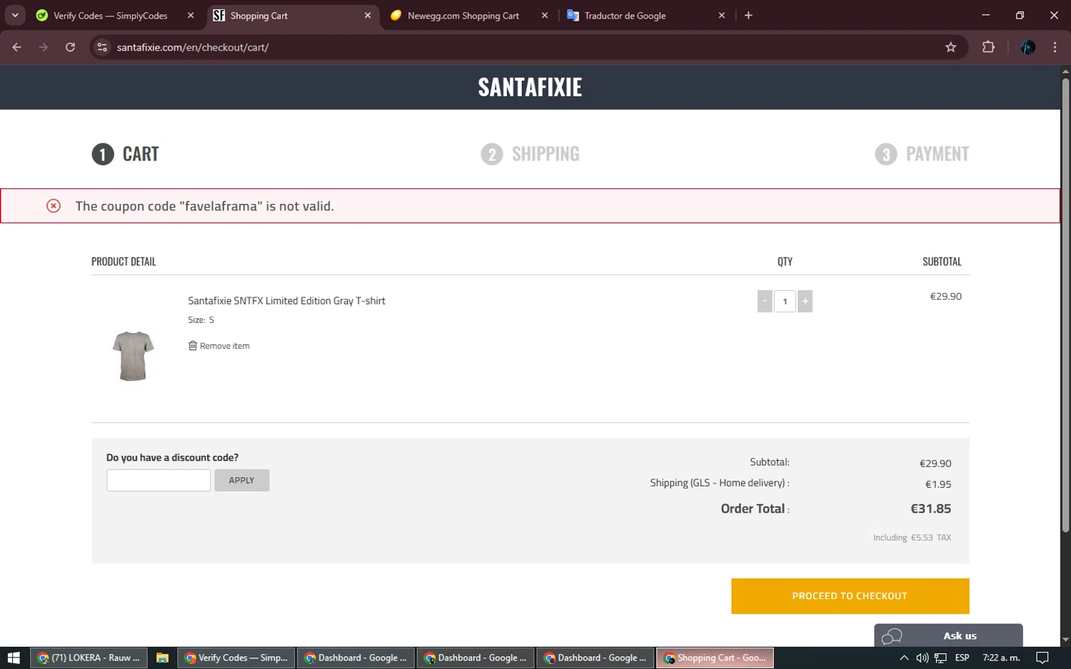 Santa Fixie discount code screenshot showing code favelaframa applied at Santa Fixie checkout page. Uploaded by SimplyCodes community member Kurokenshi on Apr 11, 2025