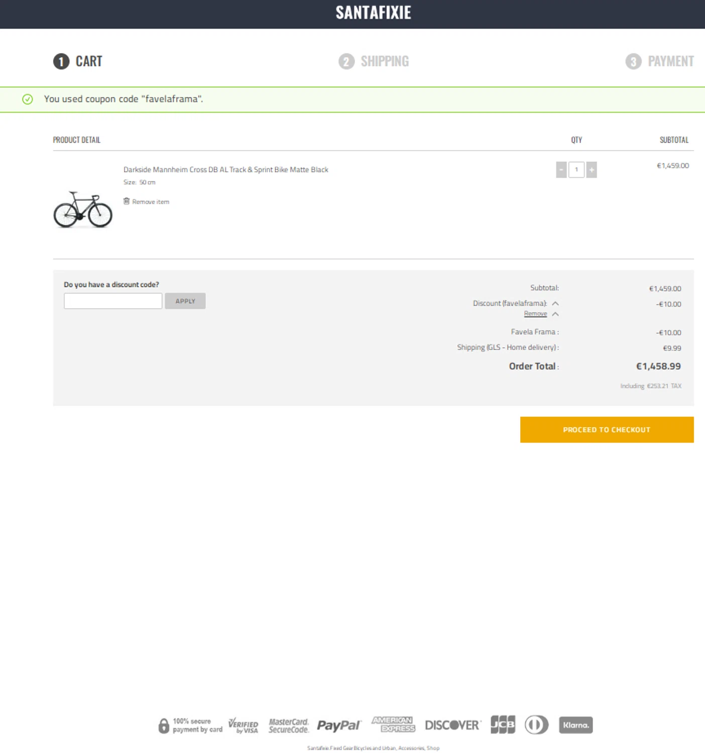 Santa Fixie checkout page showing Santa Fixie discount code box | Screenshot taken by SimplyCodes community member on Dec 31, 2024