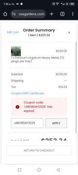 LABORDAY2025 coupon verification screenshot