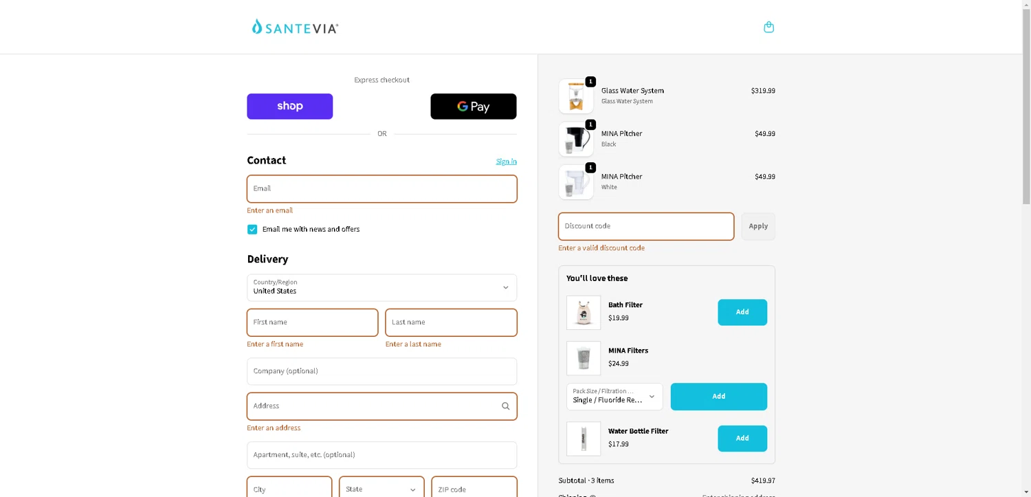 Santevia discount code screenshot showing code PEEPERMOUSE applied at Santevia checkout page. Uploaded by SimplyCodes community member CleverLynx8583 on Sep 19, 2025