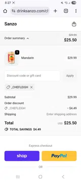 _chefleigh coupon verification screenshot