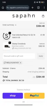 MOLLYLEACH29 coupon verification screenshot