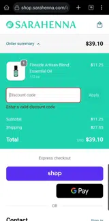 firesidehenna15 coupon verification screenshot