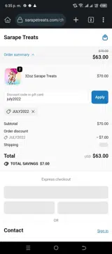 july2022 coupon verification screenshot