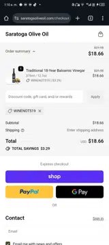 WINENOT519 coupon verification screenshot
