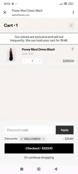 Sasha Therese coupon verification screenshot