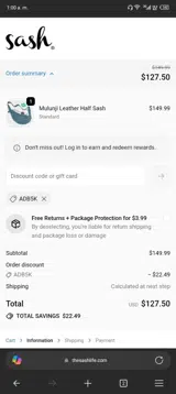ADB5K coupon verification screenshot