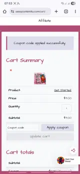SUMMERSAVE coupon verification screenshot