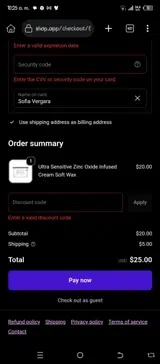 Satin Smooth coupon verification screenshot