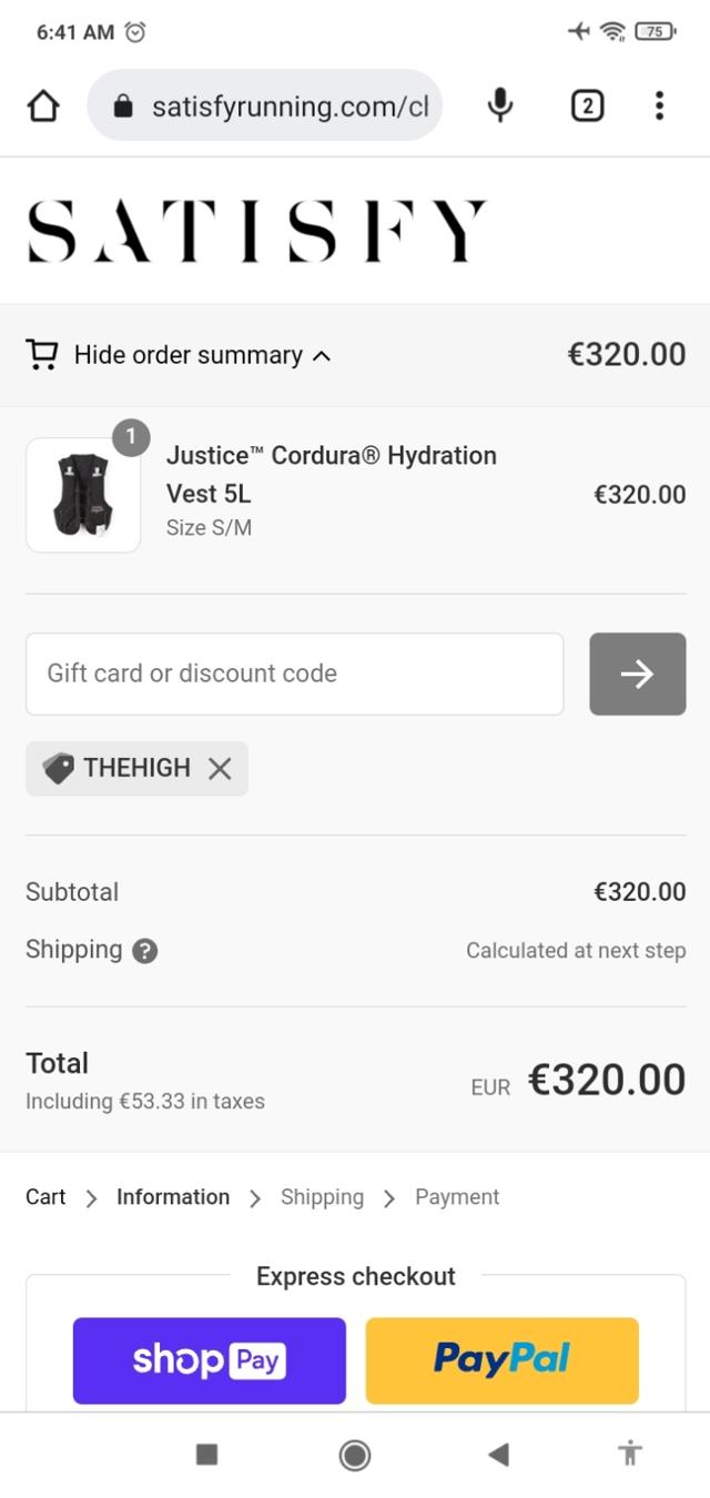 Satisfy checkout page showing Satisfy promo code box | Screenshot taken by SimplyCodes community member on Dec 3, 2022