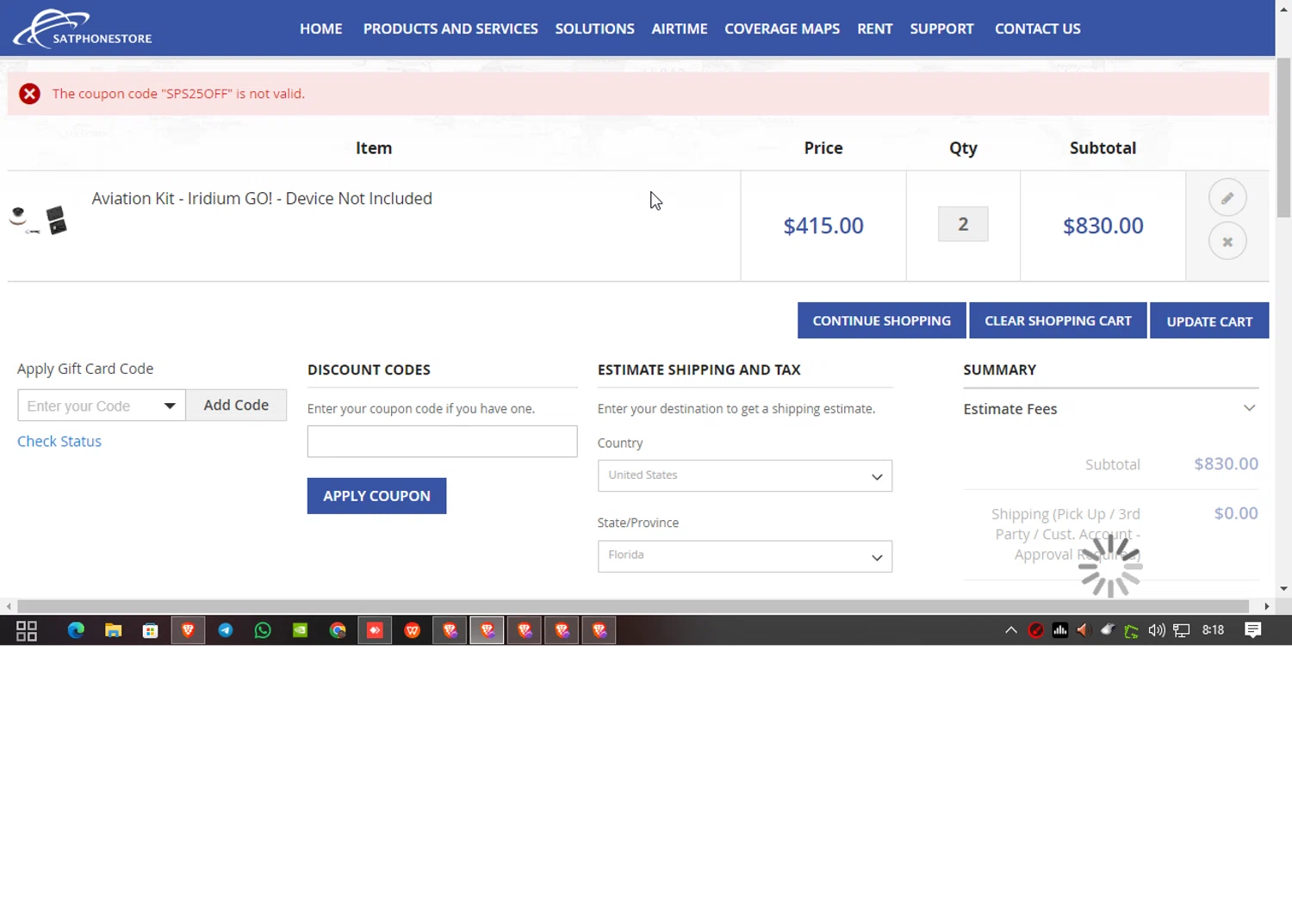 SatPhoneStore coupon code screenshot showing code SPS25OFF applied at SatPhoneStore checkout page. Uploaded by SimplyCodes community member MoneyEagle4780 on Dec 31, 2024