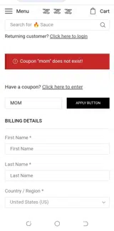 MOM coupon verification screenshot