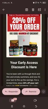 WARM20 coupon verification screenshot