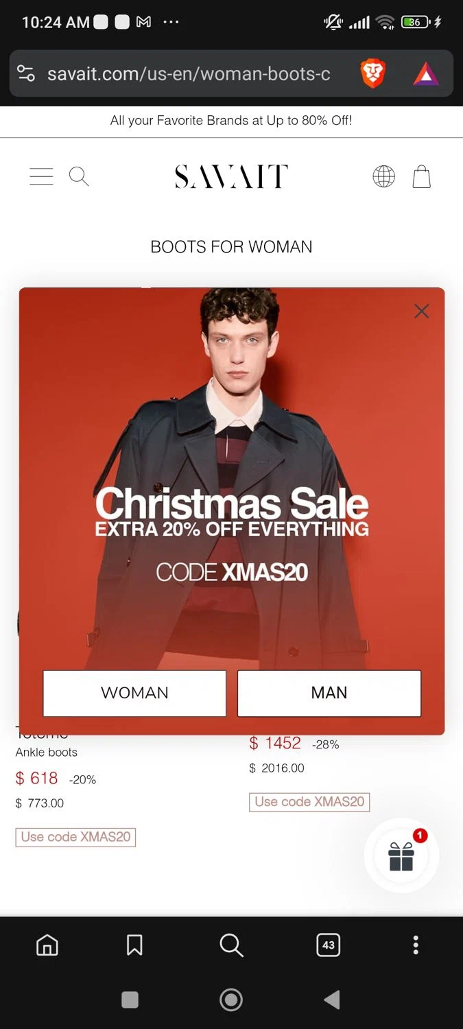 Savait discount code screenshot showing code Xmas20 applied at Savait checkout page. Uploaded by SimplyCodes community member josegarcia6 on Dec 17, 2025