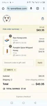 SMS15 coupon verification screenshot