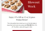 PRALINE15 coupon verification screenshot