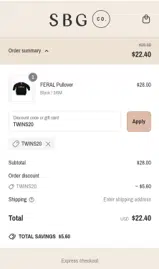 Saved by Grace Co. coupon verification screenshot