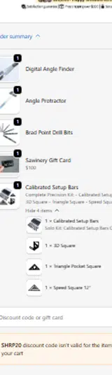 Sawinery coupon verification screenshot