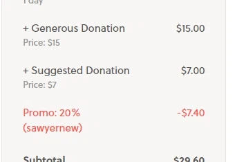 Sawyer Kids checkout page showing Sawyer Kids promo code box | Screenshot taken by SimplyCodes community member on Jul 1, 2021