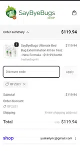 BF2L01 coupon verification screenshot