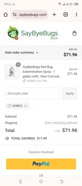 ADBEX coupon verification screenshot