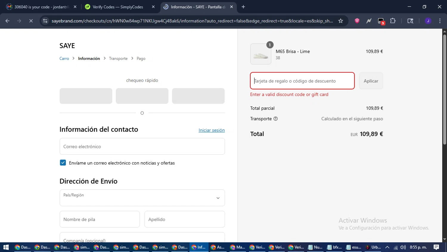 SAYE discount code screenshot showing code BLUEMONDAY15 applied at SAYE checkout page. Uploaded by SimplyCodes community member LegendaryLegend9872 on Jul 23, 2025