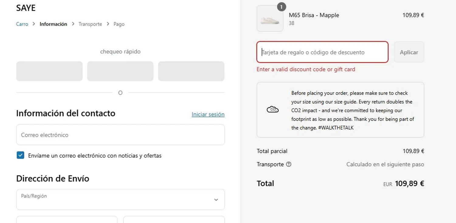 SAYE discount code screenshot showing code BLUEMONDAY15 applied at SAYE checkout page. Uploaded by SimplyCodes community member Olorinnnnn on Jul 23, 2025