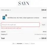 XOADRIANNA coupon verification screenshot