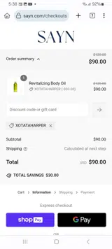 XOTATAHARPER coupon verification screenshot