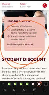 STUDENT coupon verification screenshot