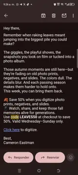 Leaves50 coupon verification screenshot