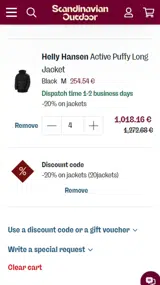 20jackets coupon verification screenshot