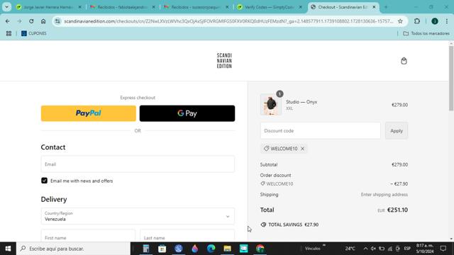 Scandinavian Edition checkout page showing Scandinavian Edition discount code box | Screenshot taken by SimplyCodes community member on Oct 5, 2024