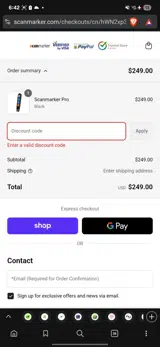 MARKER15 coupon verification screenshot