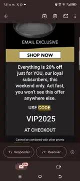 Vip2025 coupon verification screenshot