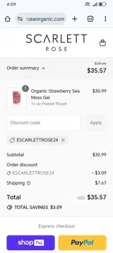 Escarlettrose24 coupon verification screenshot