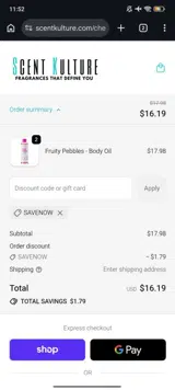 SAVENOW coupon verification screenshot