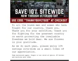 thankyouvets25 coupon verification screenshot