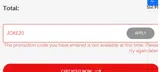 JOKE20 coupon verification screenshot
