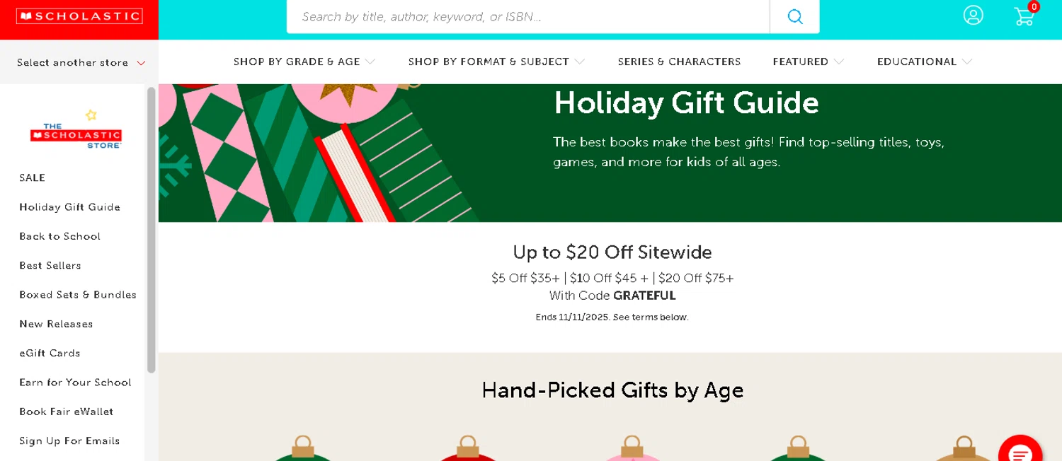 The Scholastic Teacher Store checkout page showing The Scholastic Teacher Store promo code box | Screenshot taken by SimplyCodes community member on Nov 7, 2025