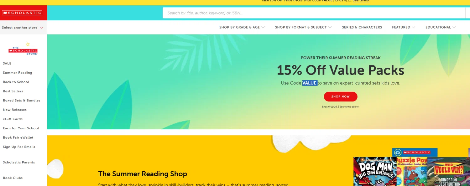 The Scholastic Teacher Store promo code screenshot showing code VALUE applied at The Scholastic Teacher Store checkout page. Uploaded by SimplyCodes community member Dejadepicharme on Jun 8, 2026