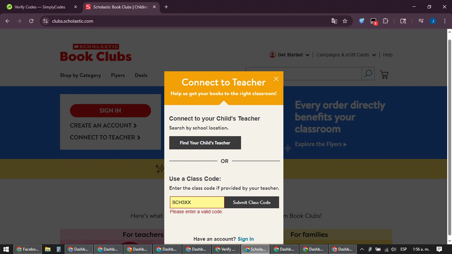 Scholastic US promo code screenshot showing code SCH3XXLP applied at Scholastic US checkout page. Uploaded by SimplyCodes community member noesmith34ur on Feb 11, 2026