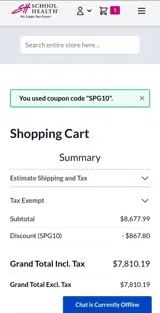 SPG10 coupon verification screenshot