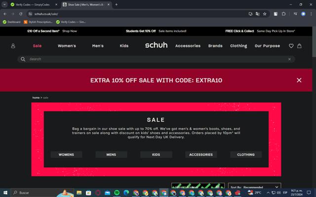 Schuh checkout page showing Schuh promo code box | Screenshot taken by SimplyCodes community member on Jul 24, 2024