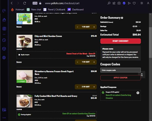 Schwan's checkout page showing Schwan's coupon code box | Screenshot taken by SimplyCodes community member on Oct 4, 2023