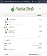 Sciabica's California Olive Oil coupon verification screenshot